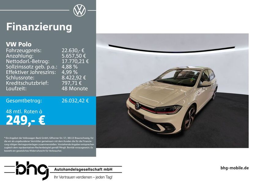 VW Polo 76.628 km 22.630 € Freiburg 79115