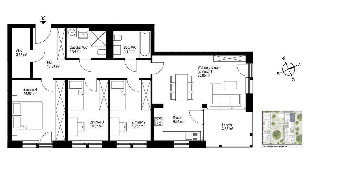 Etagenwohnung Freiburg Haslach - 4 Zimmer, 94 m&sup2;, 715.000&euro; | Angebot:25822318