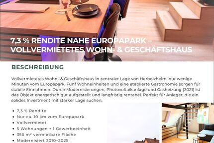 Provisionsfrei* Renditestarkes Wohn- & Geschäftshaus nahe Europapark - Vollvermietung, über 7 % Rendite 14 zimmer