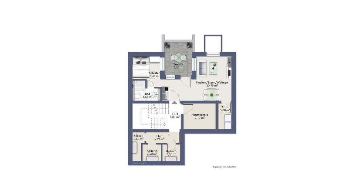 Etagenwohnung Freiburg im Breisgau St. Georgen - 2 Zimmer, 35 m&sup2;, 255.000&euro; | Angebot:25995788